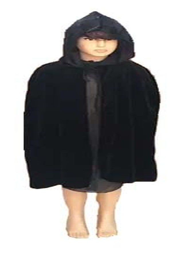 Fancy Agents Halloween Black Velvet Robe Costume for Kids | Vampire, Wizard, Magician Fancy Dress Outfit for Boys & Girls | Perfect for Trick or Treat, School Events, Drama & Cosplay | Pack of 1 - Image 2